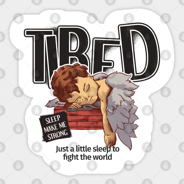 Tired Angel Sticker by MepaStudio